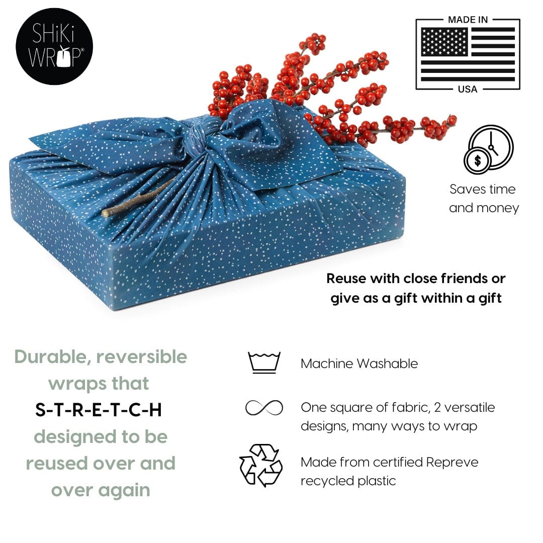 2 Pack - Kelp/Waves 28" Large Reusable Cloth Furoshiki Fabric Gift Wrap