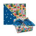 Large Reusable Cloth Furoshiki Gift Wrap | Holiday Shapes & Snow
